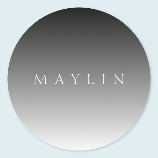 Sticker Rond Nom ou mot classique | Gris dégradé