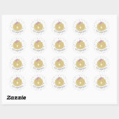 Sticker Rond Nom personnalisable Cute Chick (Feuille)