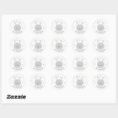 Sticker Rond Nom personnalisable Cute Rabbit (Feuille)