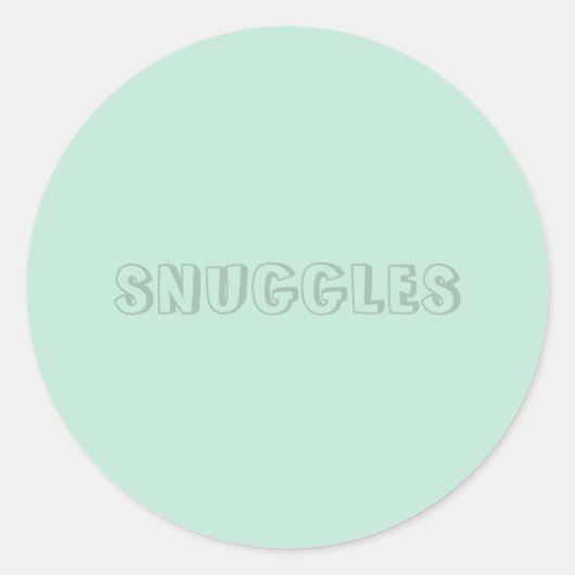 Sticker Rond Nom personnalisable "Snuggles" (Devant)