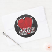 Sticker Rond NOM personnalisé Boxer Boxer Glove Prize (Enveloppe)
