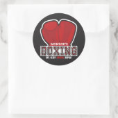 Sticker Rond NOM personnalisé Boxer Boxer Glove Prize (Sac)