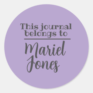 Sticker Rond Nom Personnalisé Ce Journal Appartient Aux Autocol