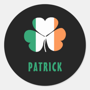 Sticker Rond Nom personnalisé Celtic Irlande Shamrock Drapeau i