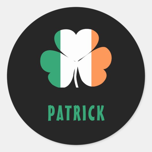 Sticker Rond Nom personnalisé Celtic Irlande Shamrock Drapeau i (Devant)