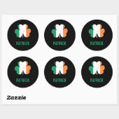 Sticker Rond Nom personnalisé Celtic Irlande Shamrock Drapeau i (Feuille)