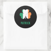 Sticker Rond Nom personnalisé Celtic Irlande Shamrock Drapeau i (Sac)