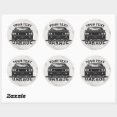 Sticker Rond Nom personnalisé Classic Muscle Garage Retro (Feuille)