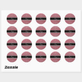 Sticker Rond Nom personnalisé crimson rouge argent parties scin (Feuille)