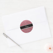 Sticker Rond Nom personnalisé crimson rouge argent parties scin (Enveloppe)