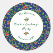 Sticker Rond Nom personnalisé de la fête d'échange de cookies d (Devant)