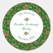 Sticker Rond Nom personnalisé de la fête d'échange de cookies d (Devant)