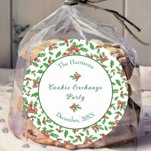 Sticker Rond Nom personnalisé de la fête d'échange de cookies d