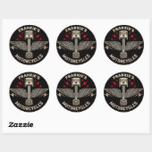Sticker Rond Nom personnalisé Motorcycle Piston Wings Biker Gar (Feuille)