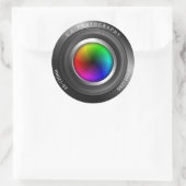 Sticker Rond Nom personnalisé Photographe Couleur Roue Appareil (Sac)