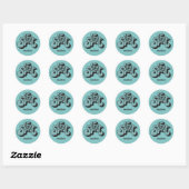 Sticker Rond Nom personnalisé Rétro "Esprit libre" (Feuille)
