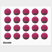 Sticker Rond Nom personnalisé rose rose parties scintillant cow (Feuille)