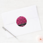 Sticker Rond Nom personnalisé rose rose parties scintillant cow (Enveloppe)