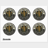 Sticker Rond Nom personnalisé Sweet Corn Garden Agricole (Feuille)