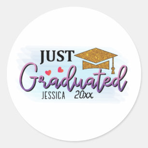 Sticker Rond Nom personnel Je viens de terminer 2023