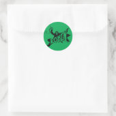 Sticker Rond Nom Pinceau en Encre Robin (Sac)