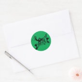 Sticker Rond Nom Pinceau en Encre Robin (Enveloppe)