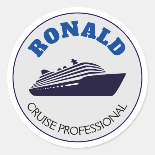 Sticker Rond Nom professionnel de croisière (Devant)