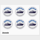 Sticker Rond Nom professionnel de croisière (Feuille)