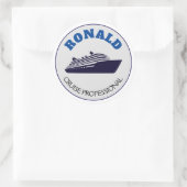 Sticker Rond Nom professionnel de croisière (Sac)