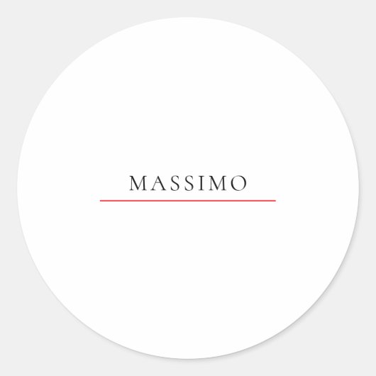 Sticker Rond Nom propre Décoratif Chic Simple Uni Noir Blanc (Devant)
