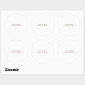 Sticker Rond Nom propre Décoratif Chic Simple Uni Noir Blanc (Feuille)