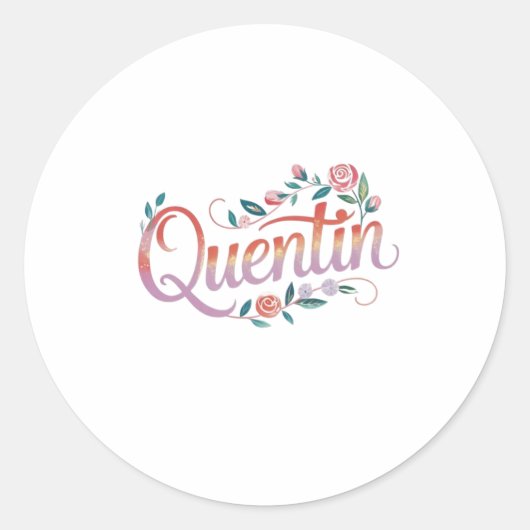 Sticker Rond nom quentin (Devant)