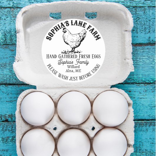 Sticker Rond Nom Rustique Moderne De La Ferme Avec Illustration