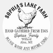 Sticker Rond Nom Rustique Moderne De La Ferme Avec Illustration (Devant)