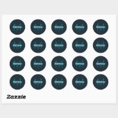 Sticker Rond Nom simple en gras personnalisable en monogramme (Feuille)