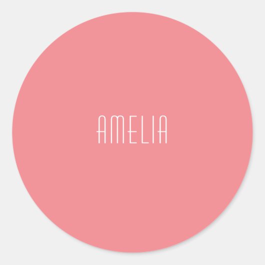 Sticker Rond Nom simple minimaliste Professionnel (Devant)