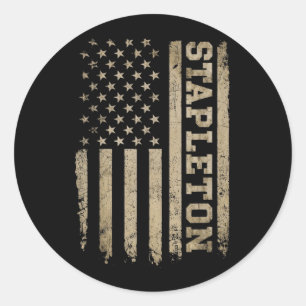 Sticker Rond Nom Vintage Stapleton Clic Rétro Pour Hommes Femme
