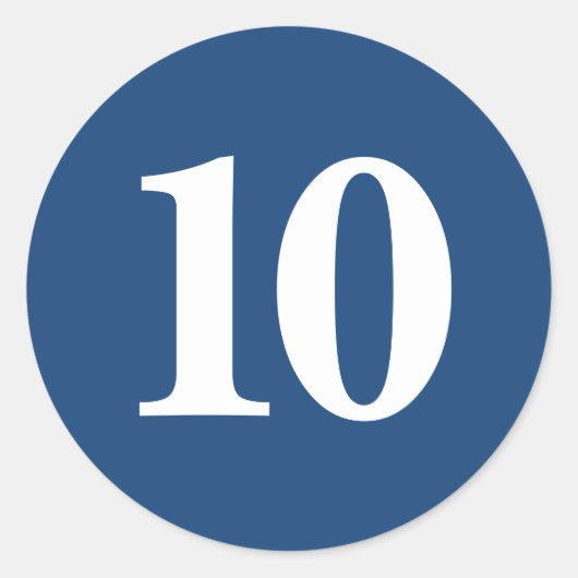 Sticker Rond Nombre Dix fournitures de planification simple 10 (Devant)