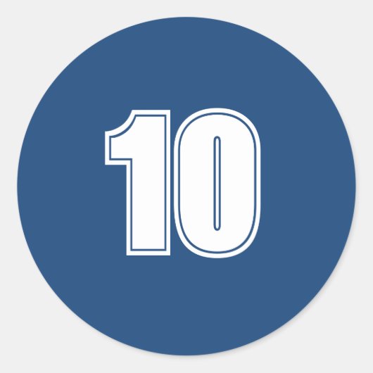 Sticker Rond Nombre Dix fournitures de planification simple 10 (Devant)
