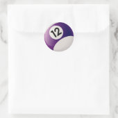 STICKER ROND NOMBRE DOUZE BILLIARDS BALL (Sac)