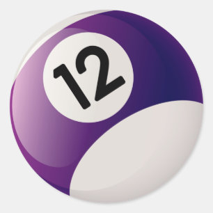 STICKER ROND NOMBRE DOUZE BILLIARDS BALL