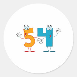 Sticker Rond Nombre heureux 54