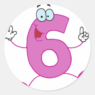 Sticker Rond Nombre heureux 6