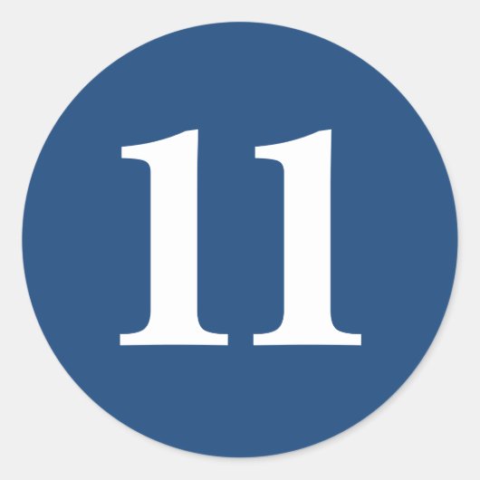 Sticker Rond Nombre Onze fournitures de planification 11 marine (Devant)