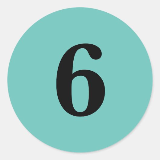 Sticker Rond Nombre Six fournitures de planification simple 6 a (Devant)