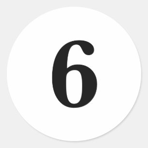 Sticker Rond Nombre Six fournitures de planification simple 6 b