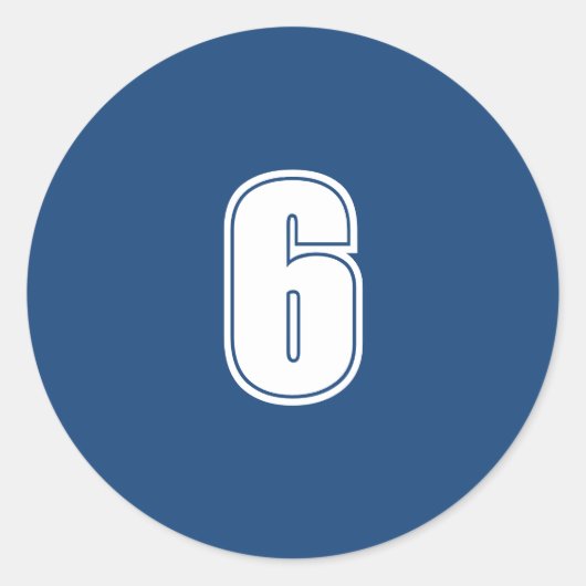 Sticker Rond Nombre Six fournitures de planification simple 6 m (Devant)