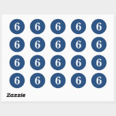 Sticker Rond Nombre Six fournitures de planification simple 6 m (Feuille)