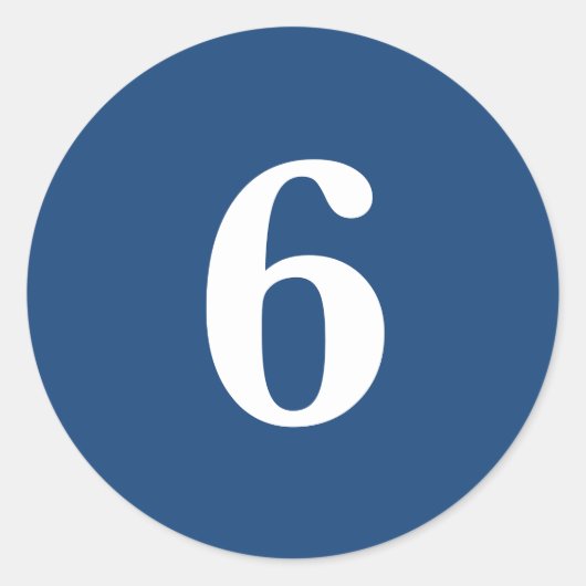 Sticker Rond Nombre Six fournitures de planification simple 6 m (Devant)