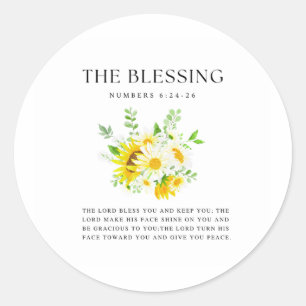 Sticker Rond Nombres 6:24-26 Que le Seigneur vous bénisse et vo
